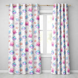 Cute Kawaii Jellyfish Starfish Pastel Ocean Creatures Cream Background  Pattern  Readymade Eyelet Ring Top Thermal 100% Blackout Curtains