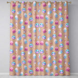 Kawaii Jellyfish Puffer Fish Starfish Pastel Ocean Creatures Peach Background  Readymade Eyelet Ring Top Thermal 100% Blackout Curtains