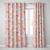Kawaii Jellyfish Puffer Fish Starfish Pastel Ocean Creatures Peach Background  Readymade Eyelet Ring Top Thermal 100% Blackout Curtains