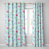 Kawaii Jellyfish Puffer Fish Starfish Pastel Ocean Creatures Mint Background   Readymade Eyelet Ring Top Thermal 100% Blackout Curtains