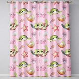 Cute Kawaii Sea Turtle Starfish Shells Ocean Friends Blush Background  Pattern  Readymade Eyelet Ring Top Thermal 100% Blackout Curtains