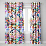 Cute Underwater Ocean Scene Mermaid Dolphin Turtle Treasure Seamless Pattern  Readymade Eyelet Ring Top Thermal 100% Blackout Curtains