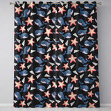 Cute Kawaii Whale Starfish Seashell Ocean Animals Black Background  Pattern  Readymade Eyelet Ring Top Thermal 100% Blackout Curtains