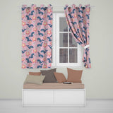 Cute Kawaii Whale Starfish Seashell Ocean Animals Rose Background  Pattern  Readymade Eyelet Ring Top Thermal 100% Blackout Curtains