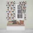 Cute Halloween Bats Sitting on Pumpkins with Stars Beige Background  Pattern  Readymade Eyelet Ring Top Thermal 100% Blackout Curtains