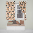 Cute Halloween Bats Sitting on Pumpkins with Stars Light Peach Background  Pattern  Readymade Eyelet Ring Top Thermal 100% Blackout Curtains