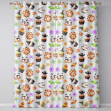 Cute Halloween Donut Sweet Spooky Treats Soft Lilac Background Seamless Pattern  Readymade Eyelet Ring Top Thermal 100% Blackout Curtains