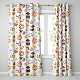 Cute Halloween Donut Sweet Spooky Treats Soft Lilac Background Seamless Pattern  Readymade Eyelet Ring Top Thermal 100% Blackout Curtains