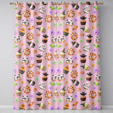 Cute Halloween Donuts Sweet Spooky Treats Pink Background Seamless Pattern  Readymade Eyelet Ring Top Thermal 100% Blackout Curtains