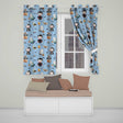 Cute Halloween Vampire Ghost Bats Spooky  Blue Background Seamless Pattern  Readymade Eyelet Ring Top Thermal 100% Blackout Curtains