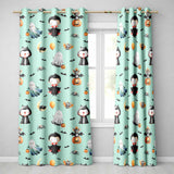 Halloween Vampire Ghost Bats Spooky Characters Mint Green Seamless Pattern  Readymade Eyelet Ring Top Thermal 100% Blackout Curtains