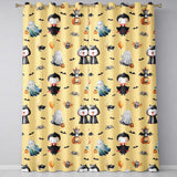 Halloween Vampire Ghost Bats Spooky Characters Warm Yellow  Seamless Pattern  Readymade Eyelet Ring Top Thermal 100% Blackout Curtains