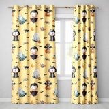 Halloween Vampire Ghost Bats Spooky Characters Warm Yellow  Seamless Pattern  Readymade Eyelet Ring Top Thermal 100% Blackout Curtains