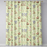 Woodland Animals Koala Kangaroo Bear Floral Sage Green  Seamless Pattern  Readymade Eyelet Ring Top Thermal 100% Blackout Curtains