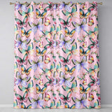 Colorful Watercolor Butterflies on Soft Pink Background Seamless Pattern  Readymade Eyelet Ring Top Thermal 100% Blackout Curtains