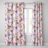 Colorful Watercolor Butterflies on Soft Pink Background Seamless Pattern  Readymade Eyelet Ring Top Thermal 100% Blackout Curtains