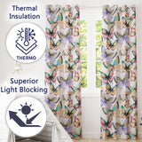 Colorful Watercolor Butterflies on White Background Seamless Pattern  Readymade Eyelet Ring Top Thermal 100% Blackout Curtains