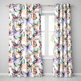 Colorful Watercolor Butterflies on White Background Seamless Pattern  Readymade Eyelet Ring Top Thermal 100% Blackout Curtains