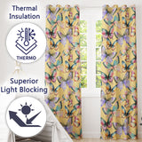 Colorful Watercolor Butterflies on Yellow Background Seamless Pattern  Readymade Eyelet Ring Top Thermal 100% Blackout Curtains
