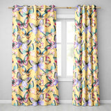 Colorful Watercolor Butterflies on Yellow Background Seamless Pattern  Readymade Eyelet Ring Top Thermal 100% Blackout Curtains