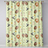 Jungle Animals Lion Meerkat Toucan Boar on Cream  Seamless Pattern  Readymade Eyelet Ring Top Thermal 100% Blackout Curtains