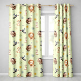 Jungle Animals Lion Meerkat Toucan Boar on Cream  Seamless Pattern  Readymade Eyelet Ring Top Thermal 100% Blackout Curtains