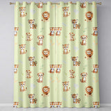 Baby Safari Animals Leopard Tiger Lion on Soft Cream  Seamless Pattern  Readymade Eyelet Ring Top Thermal 100% Blackout Curtains