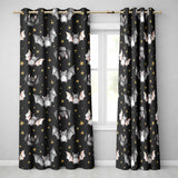Cute Baby Bats with Stars Night Sky Black Background Seamless Pattern  Readymade Eyelet Ring Top Thermal 100% Blackout Curtains