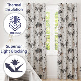 Cute Baby Bats Flying with Stars Soft Grey Background Seamless Pattern  Readymade Eyelet Ring Top Thermal 100% Blackout Curtains
