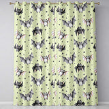Cute Baby Bats Flying with Stars Soft Sage Green Background Seamless Pattern  Readymade Eyelet Ring Top Thermal 100% Blackout Curtains