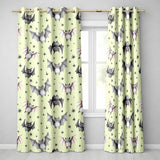 Cute Baby Bats Flying with Stars Soft Sage Green Background Seamless Pattern  Readymade Eyelet Ring Top Thermal 100% Blackout Curtains