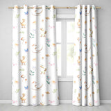 Swan and Ducklings with Flowers Mushrooms Soft White Seamless Pattern  Readymade Eyelet Ring Top Thermal 100% Blackout Curtains