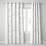 Swan and Ducklings with Flowers Mushrooms Grey  Seamless Pattern  Readymade Eyelet Ring Top Thermal 100% Blackout Curtains