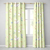 Swan and Ducklings with Flowers Mushrooms Soft Olive  Seamless Pattern  Readymade Eyelet Ring Top Thermal 100% Blackout Curtains