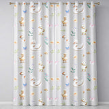 Swan and Ducklings with Flowers Mushrooms Soft Lilac  Seamless Pattern  Readymade Eyelet Ring Top Thermal 100% Blackout Curtains