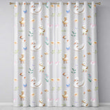 Swan and Ducklings with Flowers Mushrooms Lilac  Seamless Pattern  Readymade Eyelet Ring Top Thermal 100% Blackout Curtains