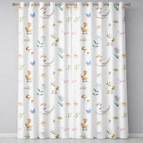 Swan and Ducklings with Flowers Mushrooms Soft White  Seamless Pattern  Readymade Eyelet Ring Top Thermal 100% Blackout Curtains