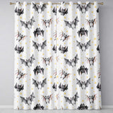 Cute Halloween Bats Flying Yellow Stars Night Sky Seamless Pattern  Readymade Eyelet Ring Top Thermal 100% Blackout Curtains