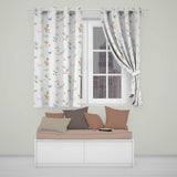 Swan Duckling Butterflies Flowers Mushrooms Soft Watercolor Seamless Pattern  Readymade Eyelet Ring Top Thermal 100% Blackout Curtains