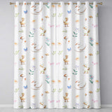 Swan Duckling Butterflies Flowers Mushrooms Soft Watercolor Seamless Pattern  Readymade Eyelet Ring Top Thermal 100% Blackout Curtains