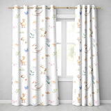 Swan Duckling Butterflies Flowers Mushrooms Soft Watercolor Seamless Pattern  Readymade Eyelet Ring Top Thermal 100% Blackout Curtains