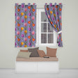 Colorful Tulip Flowers Purple Background Spring Floral Seamless Pattern  Readymade Eyelet Ring Top Thermal 100% Blackout Curtains