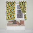 Bright Yellow Sunflower Green Background Seamless Pattern  Readymade Eyelet Ring Top Thermal 100% Blackout Curtains
