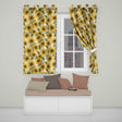 Bright Yellow Sunflower Cream Abstract Background Seamless Pattern  Readymade Eyelet Ring Top Thermal 100% Blackout Curtains