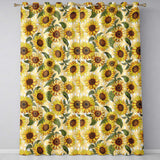 Bright Yellow Sunflower Cream Abstract Background Seamless Pattern  Readymade Eyelet Ring Top Thermal 100% Blackout Curtains