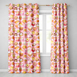 Kawaii Fast Food  Burger Sushi Taco Pizza Red Gingham  Seamless Pattern  Readymade Eyelet Ring Top Thermal 100% Blackout Curtains