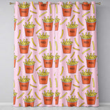 Cute French Fries Cartoon Snack Food Blush Pink Background Seamless Pattern  Readymade Eyelet Ring Top Thermal 100% Blackout Curtains