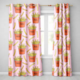 Cute French Fries Cartoon Snack Food Blush Pink Background Seamless Pattern  Readymade Eyelet Ring Top Thermal 100% Blackout Curtains