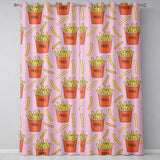 Cute French Fries Cartoon Snack Food Soft Pink Background Seamless Pattern  Readymade Eyelet Ring Top Thermal 100% Blackout Curtains