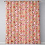 Cute Kawaii Donuts and Strawberry Milkshake Peach Background Seamless Pattern  Readymade Eyelet Ring Top Thermal 100% Blackout Curtains